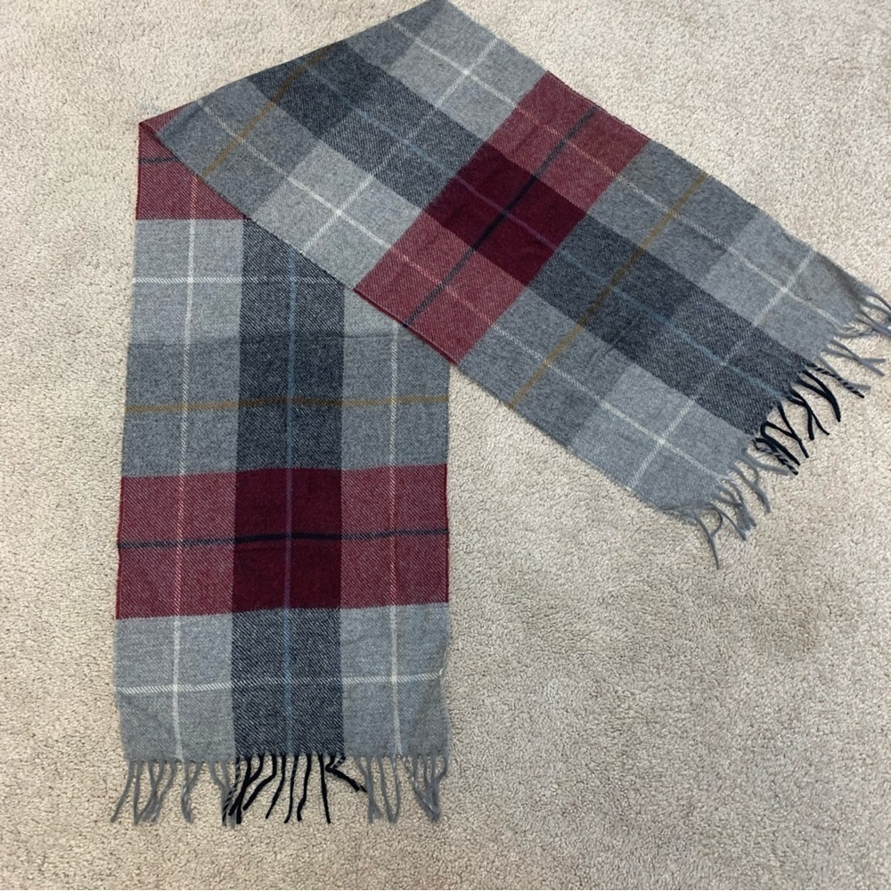 BURGUNDY red gray unisex fall winter scarf🇨🇦